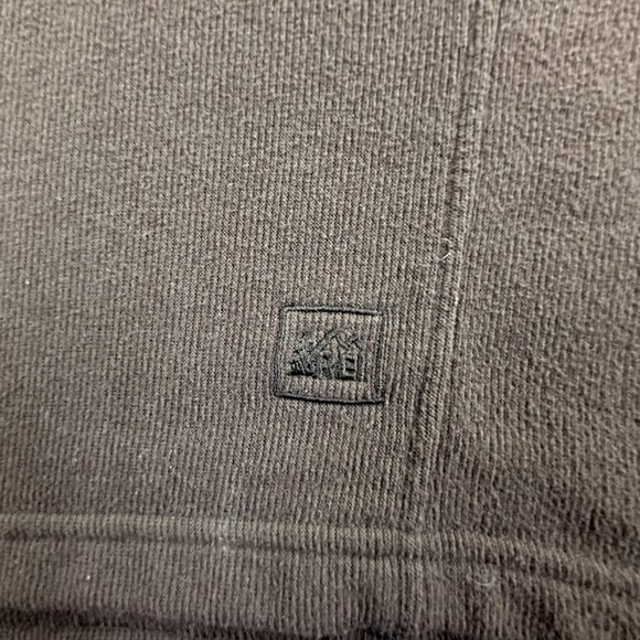REI Fleece Pullover Mens XL Brown Quarter Zip Mock Neck Chest Pocket Elbow Patch - Picture 12 of 16